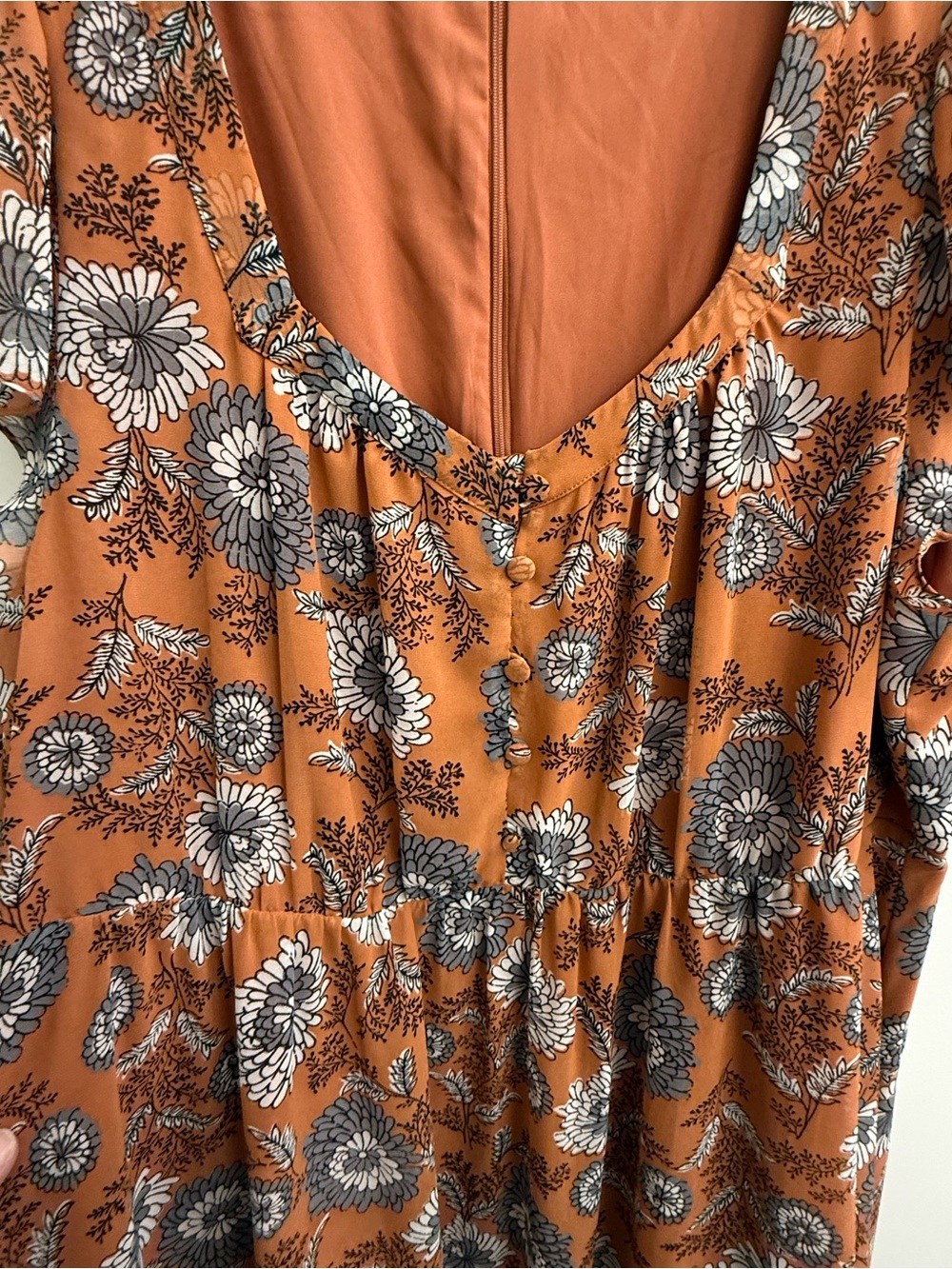 Madewell sheer sleeve Floral Midi Dress sz 18 - Picture 6 of 12